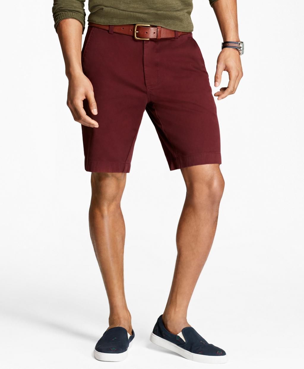 Burgundy shorts for men